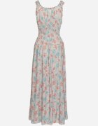 airisa Rochie Mentă Evazată din Bumbac cu Imprimeu Floral cu Nasturi Jamallia