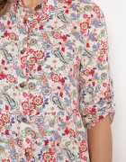 airisa Rochie Midi Alb-Roz Florală cu un Croi Evazat Glevia