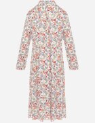 airisa Rochie Midi Alb-Roz Florală cu un Croi Evazat Glevia