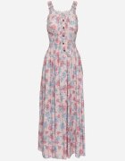 airisa Rochie Roz deschis Evazată Din bumbac Cu imprimeu floral Cu nasturi Jamallia