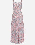 airisa Rochie Roz deschis Evazată Din bumbac Cu imprimeu floral Cu nasturi Jamallia