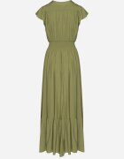 airisa Rochie Verde de Bumbac Maxi cu Decolteu Petrecut Cloș Xaliara