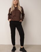 alina Pantaloni de trening din bumbac croială jogger cu căptușeală Foramida Negri