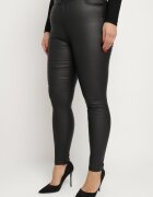 alina Pantaloni Negri Slim din Piele Ecologică Emiliara