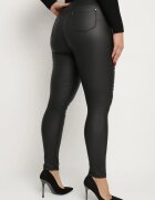 alina Pantaloni Negri Slim din Piele Ecologică Emiliara