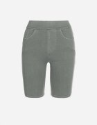 alina Pantaloni scurți Jeans Verzi cu elastic în talie și talie înaltă Kivolia