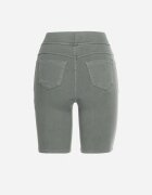 alina Pantaloni scurți Jeans Verzi cu elastic în talie și talie înaltă Kivolia