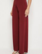 allyson Complet Bordo Bluză cu Legătură și Pantaloni Largi Halazea