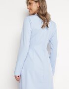 allyson Rochie albastră deschisă evazată mini cu decolteu petrecut și pliuri la bază Lontasa
