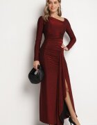 allyson Rochie Bordo Asimetrică cu cupe întărite și spate descoperit Remilia