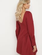 allyson Rochie Bordo Cloș cu Decolteu Pătrat Enarel