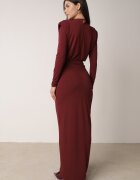 allyson Rochie Bordo de cocktail cu croială mulată cu drapaj Besel