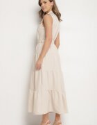 allyson Rochie Cămașă Bej Decorată cu curea Mavorelle