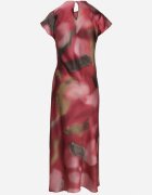 allyson Rochie Cloș Roșie cu Imprimeu Abstract cu Drapaje Decorative Tillanara