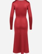 allyson Rochie Cocktail Bordeaux Decorată cu Legătură și Decupaj Vamizola