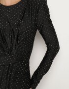 allyson Rochie De Cocktail Neagră cu Croială Ajustată cu Zirconii și Drapată în Talie Issalina