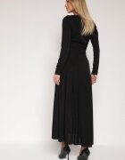 allyson Rochie de cocktail Neagră Decorată cu aplicație metalică și drapaje laterale Retima