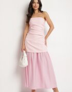 allyson Rochie de cocktail Roz Tip bandeau cu drapaj Izelessa