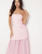 allyson Rochie de cocktail Roz Tip bandeau cu drapaj Izelessa
