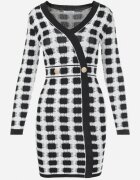 allyson Rochie Gri deschis Tricotată cu Model Geometric cu Fir Metalic Frano