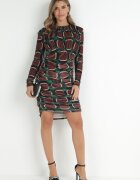 allyson Rochie Marouă cu Drapaj cu Model Geometric Kalma