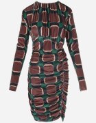 allyson Rochie Marouă cu Drapaj cu Model Geometric Kalma