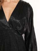 allyson Rochie Midi Neagră cu Bluză lejeră și Elastic în Talie Gorina