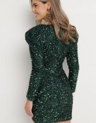 allyson Rochie Mini Verde închis cu Paiete Belona