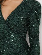 allyson Rochie Mini Verde închis cu Paiete Belona