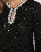allyson Rochie neagră de cocktail cu paiete cu croială boxy Sewilena