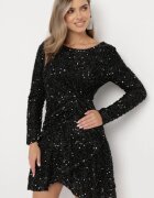 allyson Rochie Petrecută Mini Neagră cu Paiete Solaire