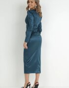 allyson Rochie petrecută verde închis cu mânecă bufantă Ovruli