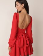 allyson Rochie Roșie Cloș cu top tip corset și curea din material la spate Enadil