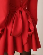 allyson Rochie Roșie Cloș cu top tip corset și curea din material la spate Enadil