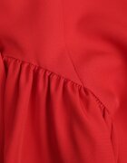 allyson Rochie Roșie Cloș cu top tip corset și curea din material la spate Enadil