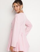 allyson Rochie Roz Stil Sacou Evazată cu nasturi Meliova