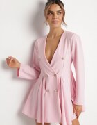 allyson Rochie Roz Stil Sacou Evazată cu nasturi Meliova