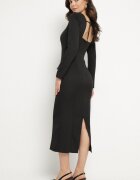 allyson Rochie tip creion Neagră Elegantă cu Cordon și Imitație Buzunare Tillirisa
