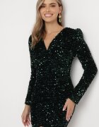 allyson Rochie tip plic Mini Verde închis cu paiete Versaara