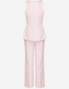 allyson Set Costum Roz Vestă cu nasturi decorativi și Pantaloni Filuenna