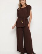 allyson Set Maro Bluză cu cordon și Pantaloni Largi Dolarea