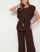 allyson Set Maro Bluză cu cordon și Pantaloni Largi Dolarea