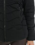 alnwick Geacă Neagră Matlasată cu Glugă de blană Geno