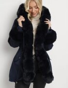 alnwick Geacă Parka Bleumarin cu blană și șnur Hegade