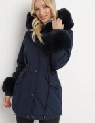 alnwick Geacă Parka Bleumarin cu blană și șnur Hegade