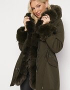 alnwick Jachetă Parka Verde închis cu Blană și Șnur Hegade