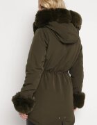 alnwick Jachetă Parka Verde închis cu Blană și Șnur Hegade