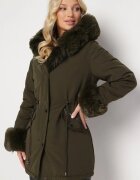 alnwick Jachetă Parka Verde închis cu Blană și Șnur Hegade