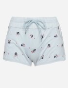 alnwick Pantaloni scurți albastri deschiși din bumbac cu talie înaltă și elastic în talie Mertantia