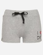 alnwick Pantaloni scurți Gri Din bumbac Cu elastic în talie Cu șnur Și imprimeu decorativ Glaphalia